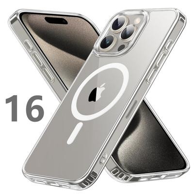 Magnetic Clear Case for iPhone 17 16 15 14 13 11 12 Pro Max Plus Transparent Case Wireless Charge Cover Compatible With Magsafe