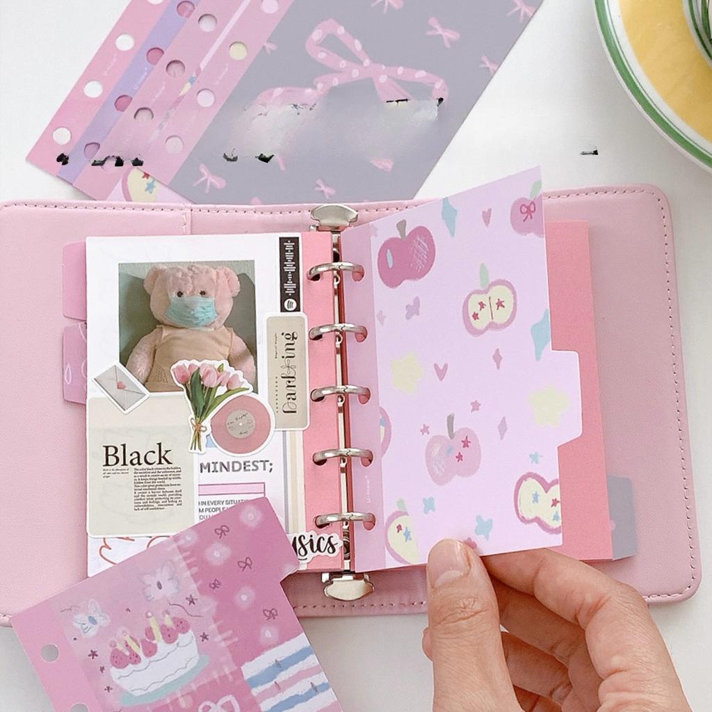 M5 A7 Candy Colorful Separator Paper Index Page Classification Separator PageNotebook Loose-leaf Book Partition Accessories