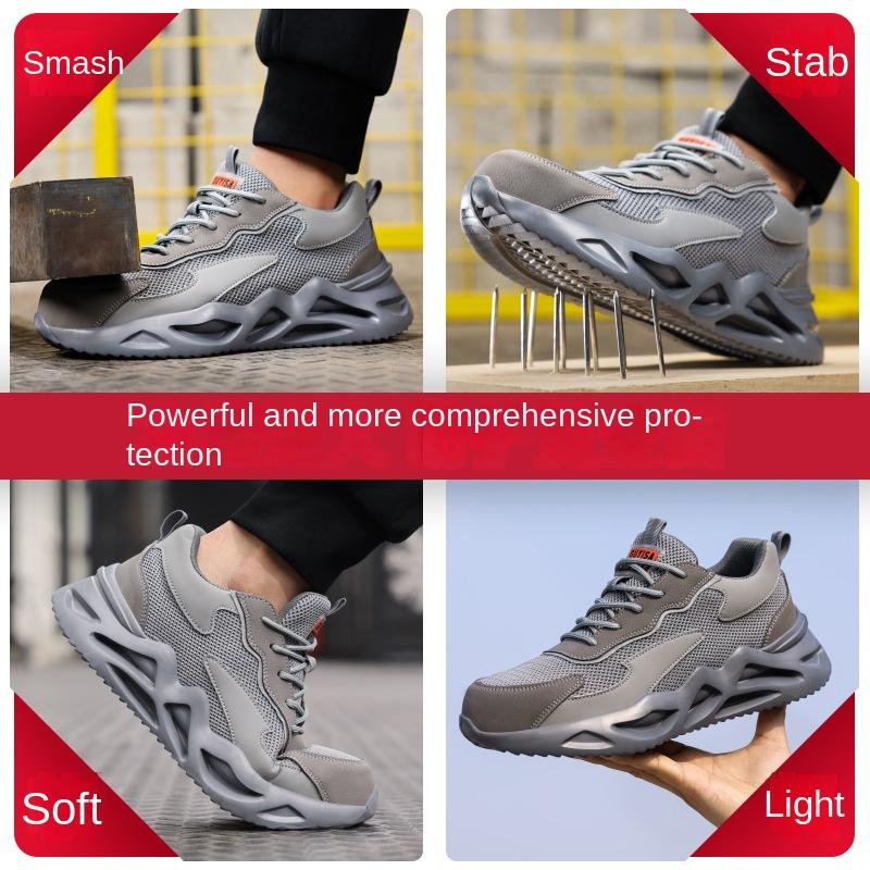 Labor Insurance Shoes Are The Same for Men and Women, Fashionable and Safe Steel Bag Head, Anti-smashing, Anti-piercing and Wear-resistant Shoes.