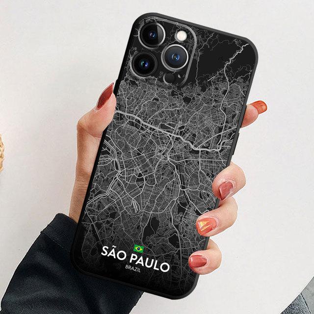 Telefon Shell Für Iphone 14 13 12 11 Pro Max Mini Xs Max Xr X 7 8 Plus 6s Weiche Silikon Fall Abdeckung Fundas Welt Stadt Karte Reise