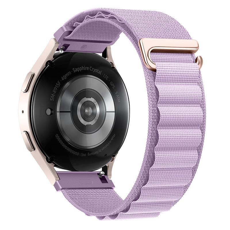 

20 мм 22 мм Нейлоновый альпийский ремешок для Samsung Watch 7 6 5 4 / Huawei Watch 5/4/3/GT5-4-3 Pro Браслет Amazfit Active 2/Bip 6 Ремешок for width 22mm лаванды фиолетового