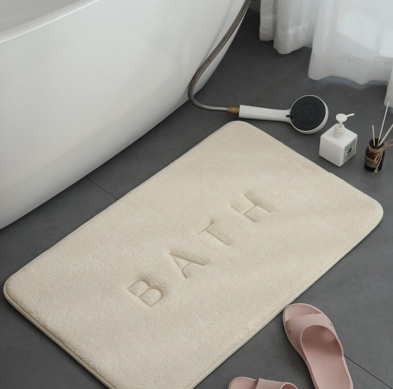 Imitation Cashmere Memory Foam Absorbent Floor Mat for Bathroom, Toilet, Kitchen, and Living Room.