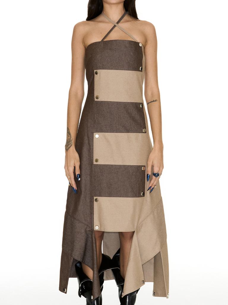 Cecese Signature Crossover Tank Top Dress Brown