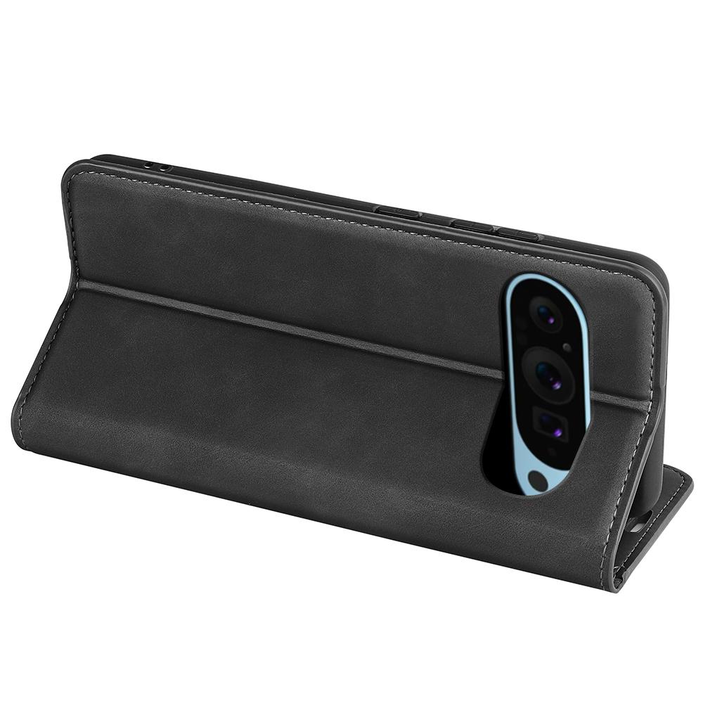 For Google Pixel 9/Pixel 9 Pro Leather Case Skin-Touch Magnetic Closing Phone Cover