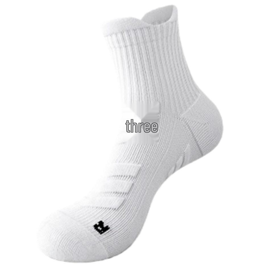 Men's Mid-Calf Running Socks - Thickened, Odor-Resistant, Autumn/Winter Style for Marathon and Basketball (Plus Size)