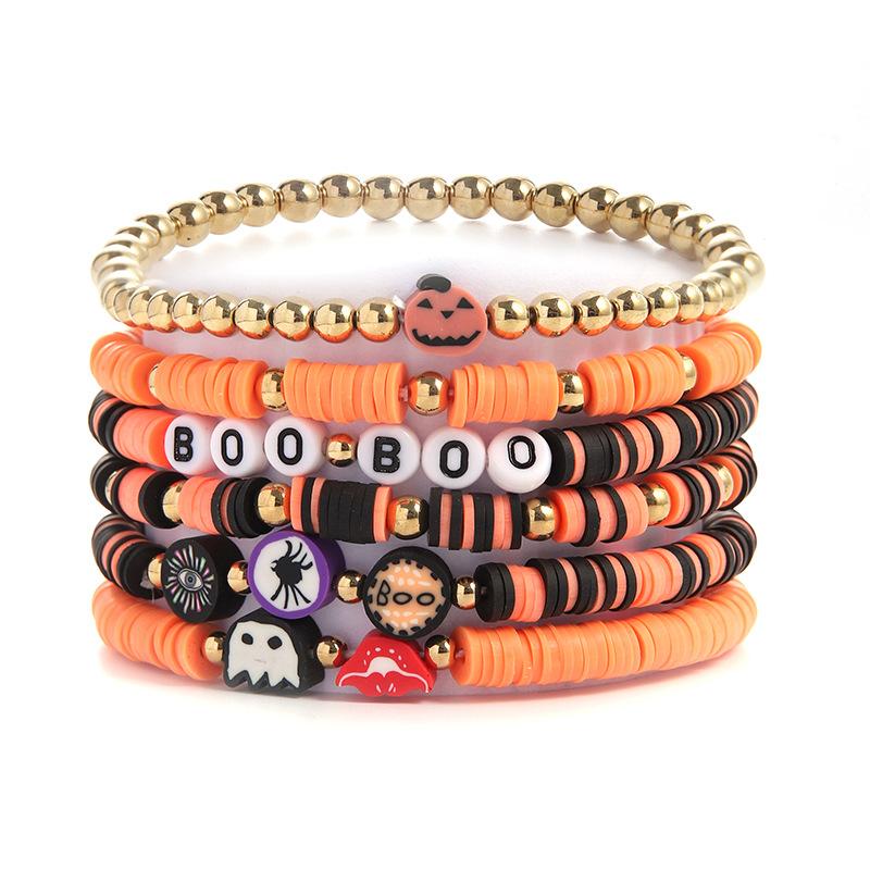 Hot Sale Acrylic Bracelet Set Halloween Bracelet Cartoon Ghost Pumpkin Jewelry Horror Dress Up Ornament