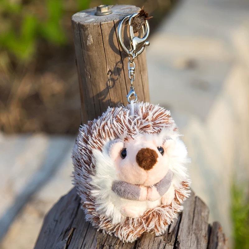 Portachiavi Peluche Riccio Carino da 10 cm Portachiavi Anime Creativo Accessori Ciondolo per Borsa da Donna
