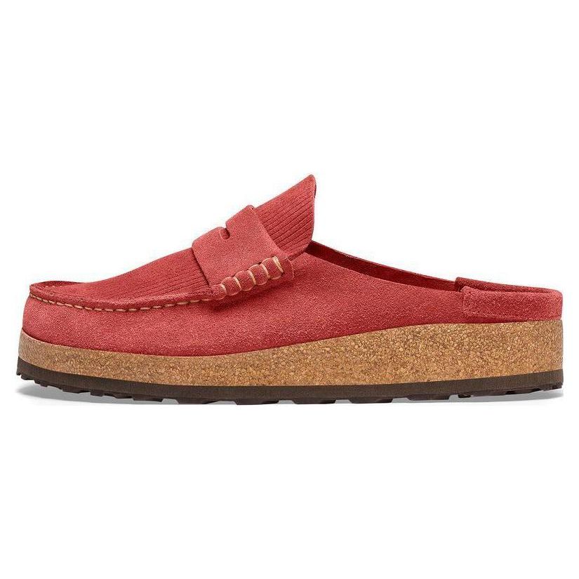 Birkenstock Suede Comfortable Round Toe Versatile Platform Closed Toe Slippers Unisex slippers Red 1025492 44