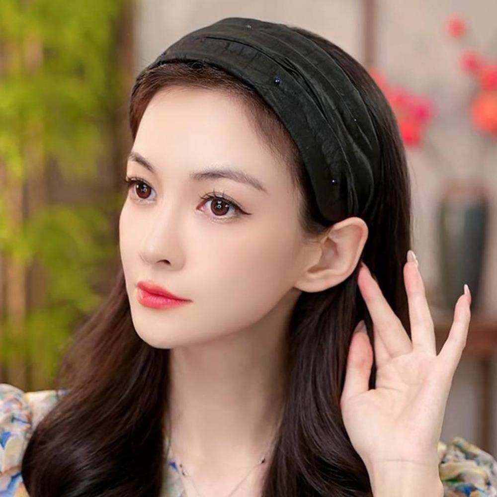 Headwear Gambiered Guangdong Gauze Hairband Wide Face Washing Hair Hoop  Photograph Prop