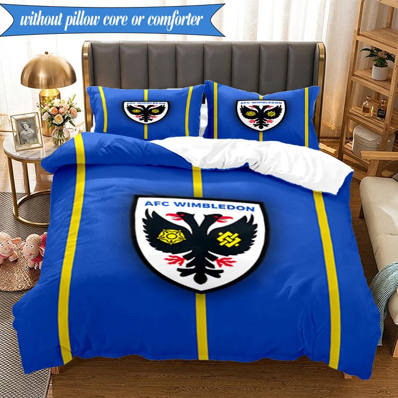3PCS Afc Crest Printed Soft Bedding Set,Including 1pc Duvet Cover And 2pcs Pillowcases Perfect for Bedroom, Dormitory, Fan gift