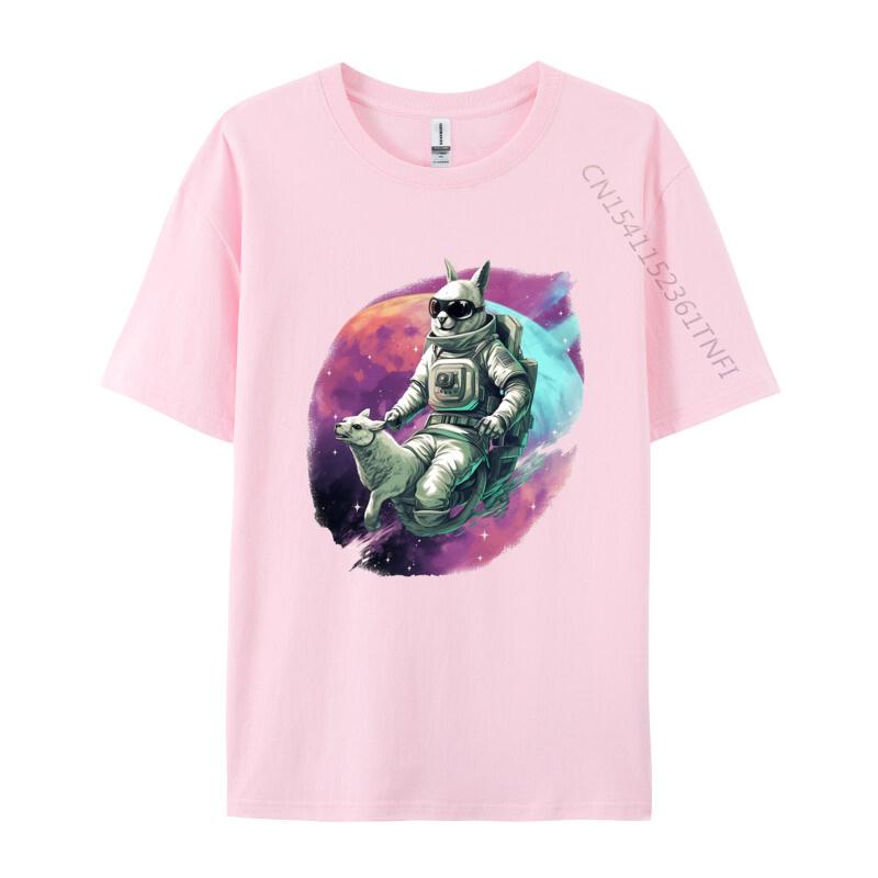 Astronaut Känguru Reitet Auf Einem Pferd T-Shirt für Männer Tier T-Shirts Verrückte Oberteile T-Shirts Im Angebot Grafik T-Shirts