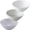 Hasami Ware Tableware Set "Hana Fuwari" - Bowl M, Small Bowl, and Plate Set of 3. Approx. 14.5cm Diameter X 5.5cm Height. Japanese Tableware, Porcelai