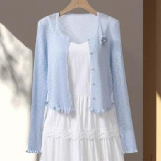 

Dopamine Chic Long Sleeve Cardigan & Camisole Lace A-line Dress Set M (Recommended for 95-105 lbs)