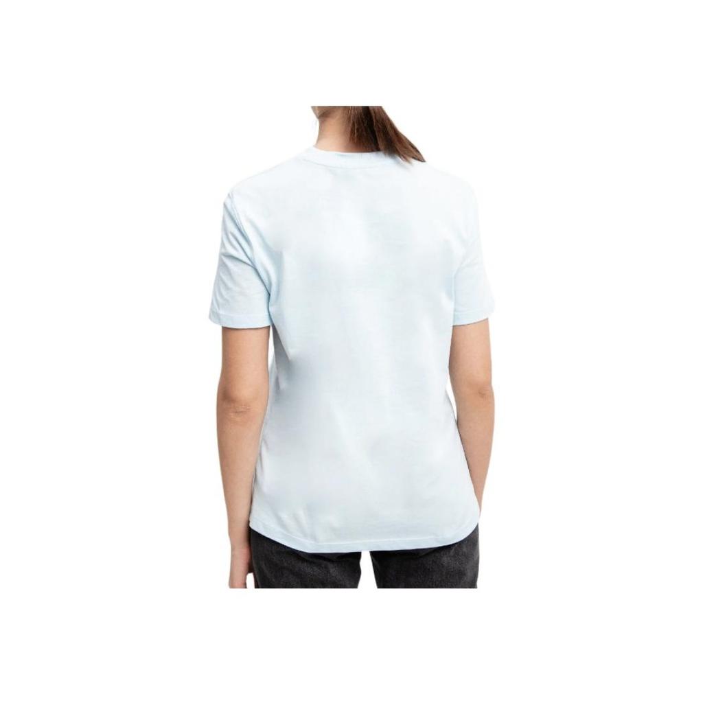 Calvin Klein Solid Color Round Neck Straight Cut Short Sleeve T-Shirt Women Tops Light-Blue J20J223226-CYR