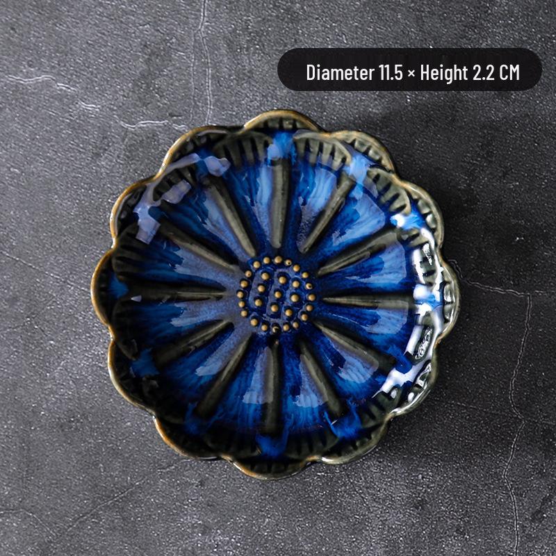 Japanese Retro Kiln-Glazed Ceramic Condiment Dish for Soy Sauce, Vinegar, and Dipping Sauces