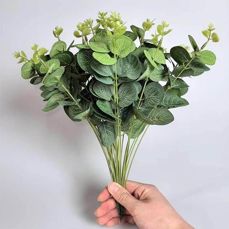 10/20Pcs Eucalyptus Leaves Fake Grass Festival Decoration Outdoor Home Room Wedding Decor Flowers Wreath DIY Artificial Plants