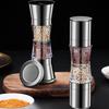 Molinillo de pimienta de acero inoxidable, molinillo de pimienta con aspereza ajustable, empuñaduras manuales, molinillo de sal, pimentero recargable, salero