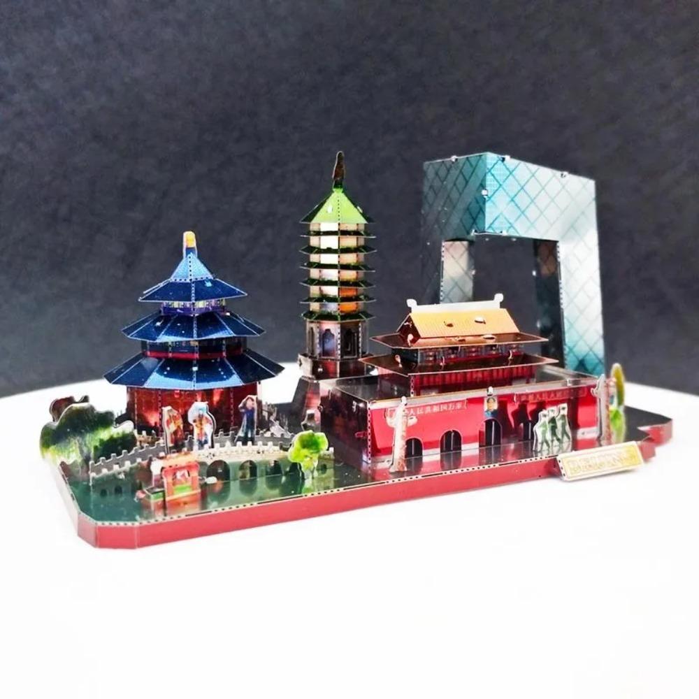 World Style City Skyline Architecture Street View 3D Metal Puzzle Paris Venice San Francisco Shanghai DIY Assembled Model Kits