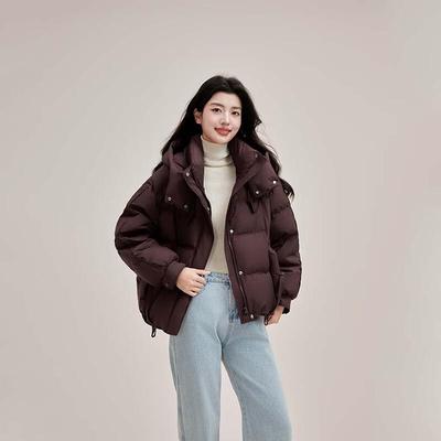 Women's Winter 2024 Hooded Short Puffer Down Jacket