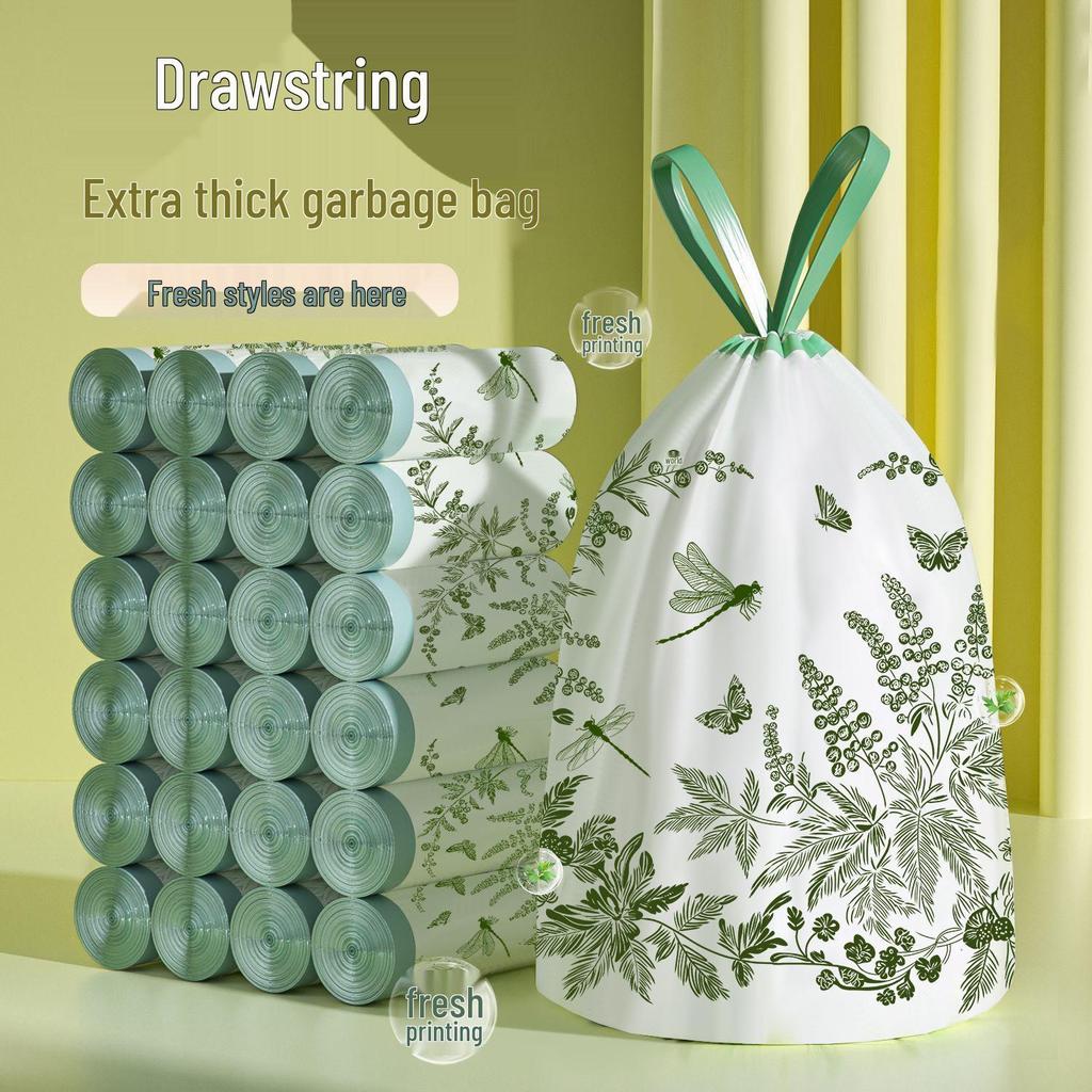 Mugwort Extra Thick Tear-Free Drawstring Garbage Bags for Kitchen Waste