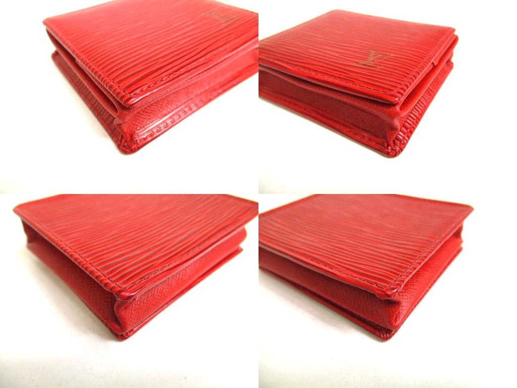 Authentic LOUIS VUITTON Epi Red Leather Coin Purse Porto Monnaie Boite #a329  Refurbished