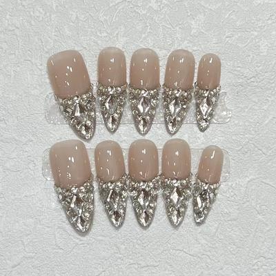 Wearing Armor Handmade Fake Nail Patches High-end Sense Broken Diamond Skirt Nail Patches Can Be Detached Nail Art Finished Product