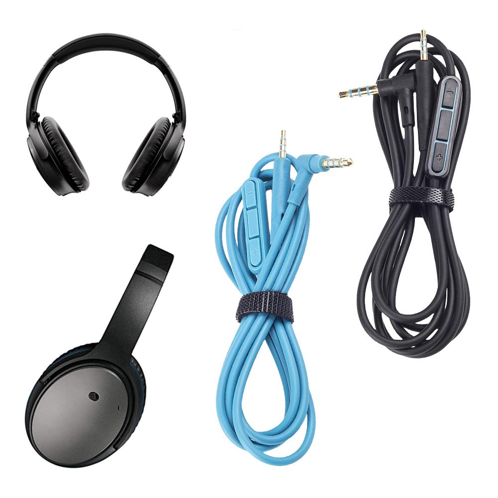 Extension Wire 3.5mm To 2.5mm with in Line Mic Volume Control Audio Cable Headphone Cable for Bose QuietComfort QC25/QC25i