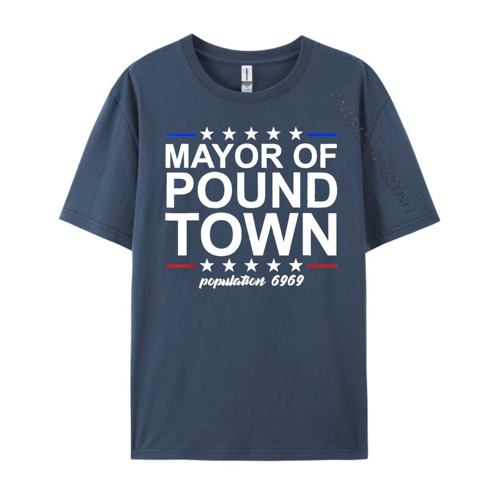 Mayor Of Pound Town Funny Adult Humor Pound Town Streetwear Men Moderate elasticity Graphic T Shirts Printing