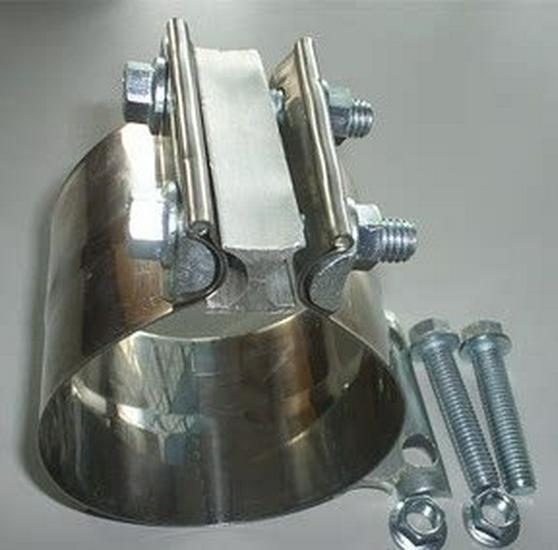 Stainless Steel 304 Exhaust Pipe Clamp / Muffler 409 Band Clamp 2 Inch