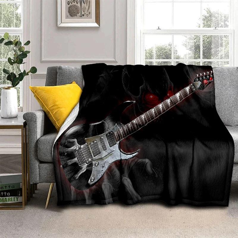 Electric Guitar 3D Classical Guitar Blanket,Soft Throw Blanket for Home Bedroom Bed Sofa Picnic Travel Office Cover Blanket Kids