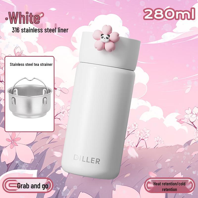 Dilabel Sakura 280ml Stainless Steel Insulated Straw Cup