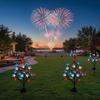 Red White Blue Solar Star Stake Lights Outdoor Waterproof LED Lawn Lamp for Yard Garden Patio Path Home Decorative Lighting
