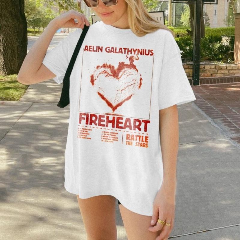 Feuerherz Shirt Vintage Aelin Galathynius Shirt Bis zum bitteren Ende T-Shirt Lizenziertes SJM Throne of Glass T-Shirt Baumwoll-Tee Sommer