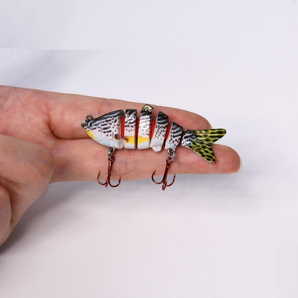 

6cm 4.5g 6 Segment Fishing Lures Bass Crankbaits Plastic Hard Crank Mini Bionic Bait B