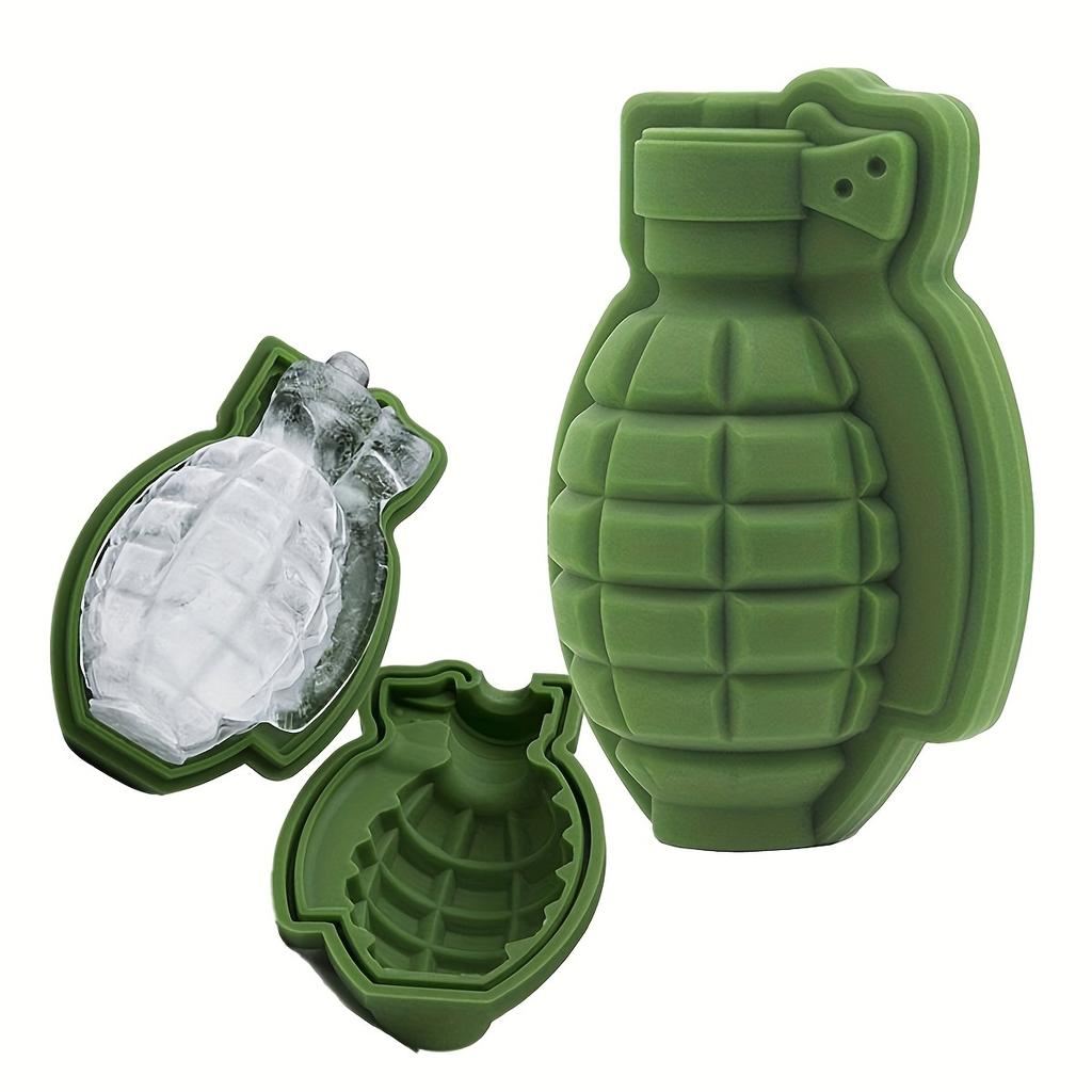 1/5sets Silicone Grenade Ice Cube Mold, 3D Novelty Tray for Whiskey & Cocktails, Easy Pop Out for Home Bar Party Use