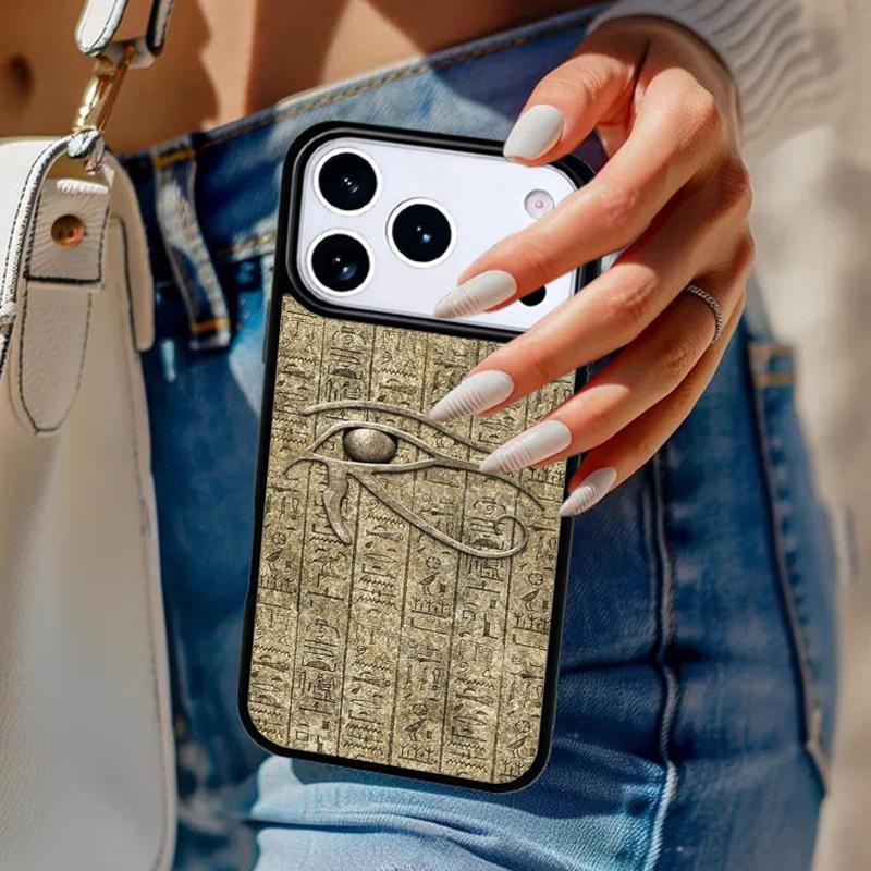 Ancient Egyptian Hieroglyphic Phone Case For iPhone 17 Air 14 15 13 12 Max Cover For Apple 14 15 16 16e 11 Pro Max Plus Coque