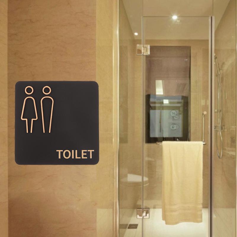 1pc New Acrylic Washroom Signage Men's And Women's Bathroom Public Toilet Door Signage Hotel Toilet Reminder Signs