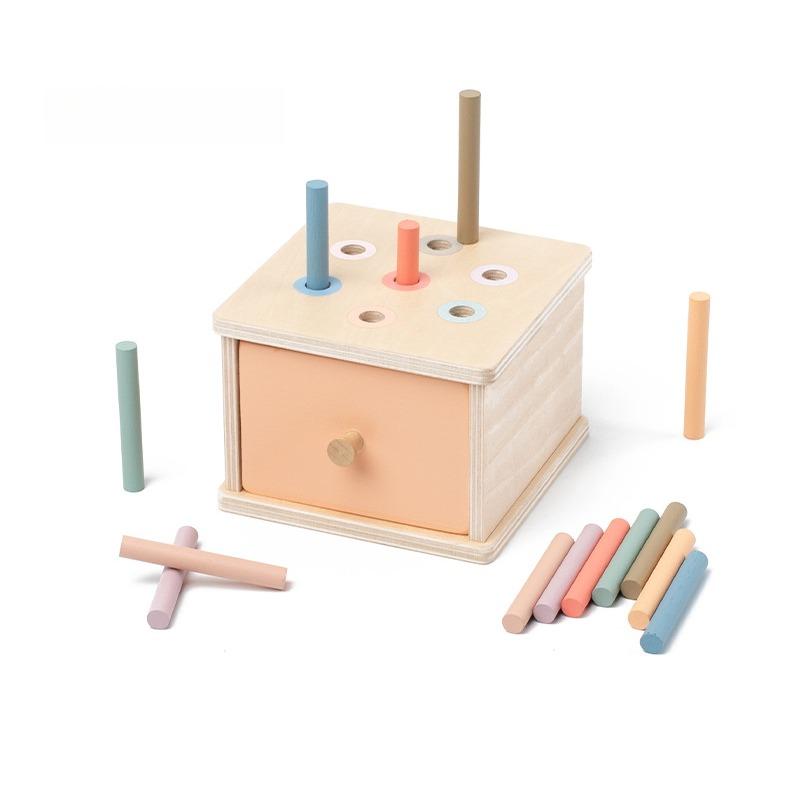 

Baby Object Permanent Box Montessori Wooden Toy Color Sorting Shape Matching Box Coin Ball Drop Sensory Box Fine Motor Skills