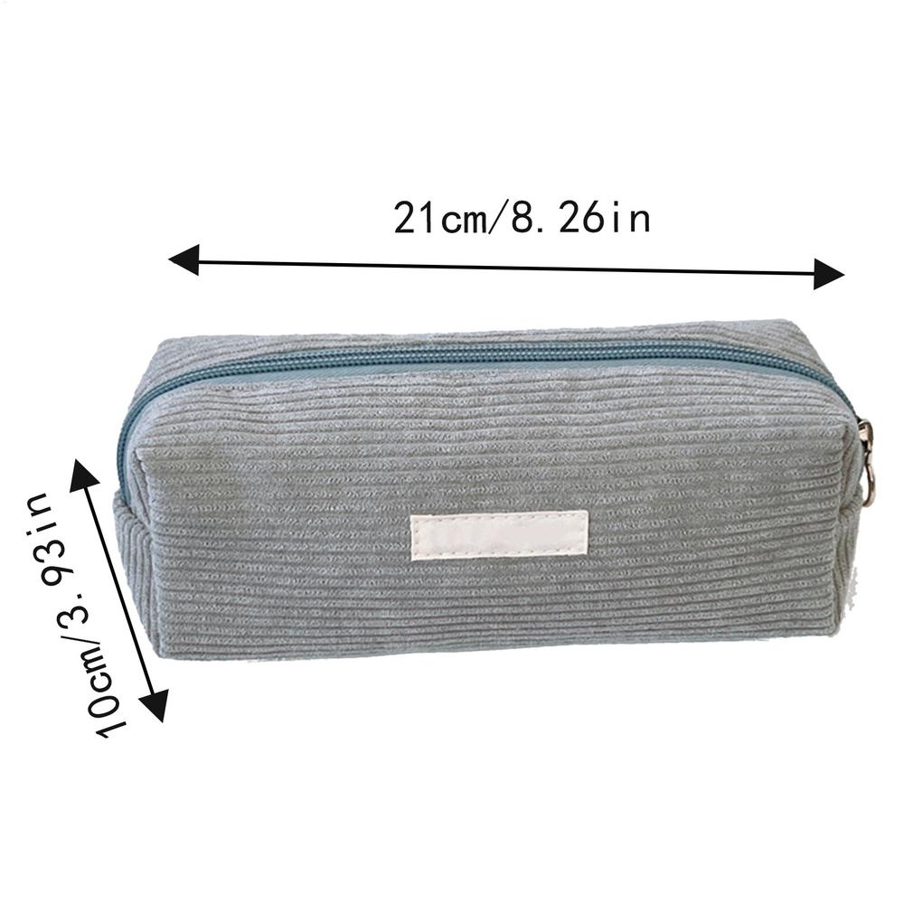 Corduroy Pencil Case  Large Capacity Stationery Pen Storage Pouch Portable Zipper Pencil Organizer Box for Elementary School