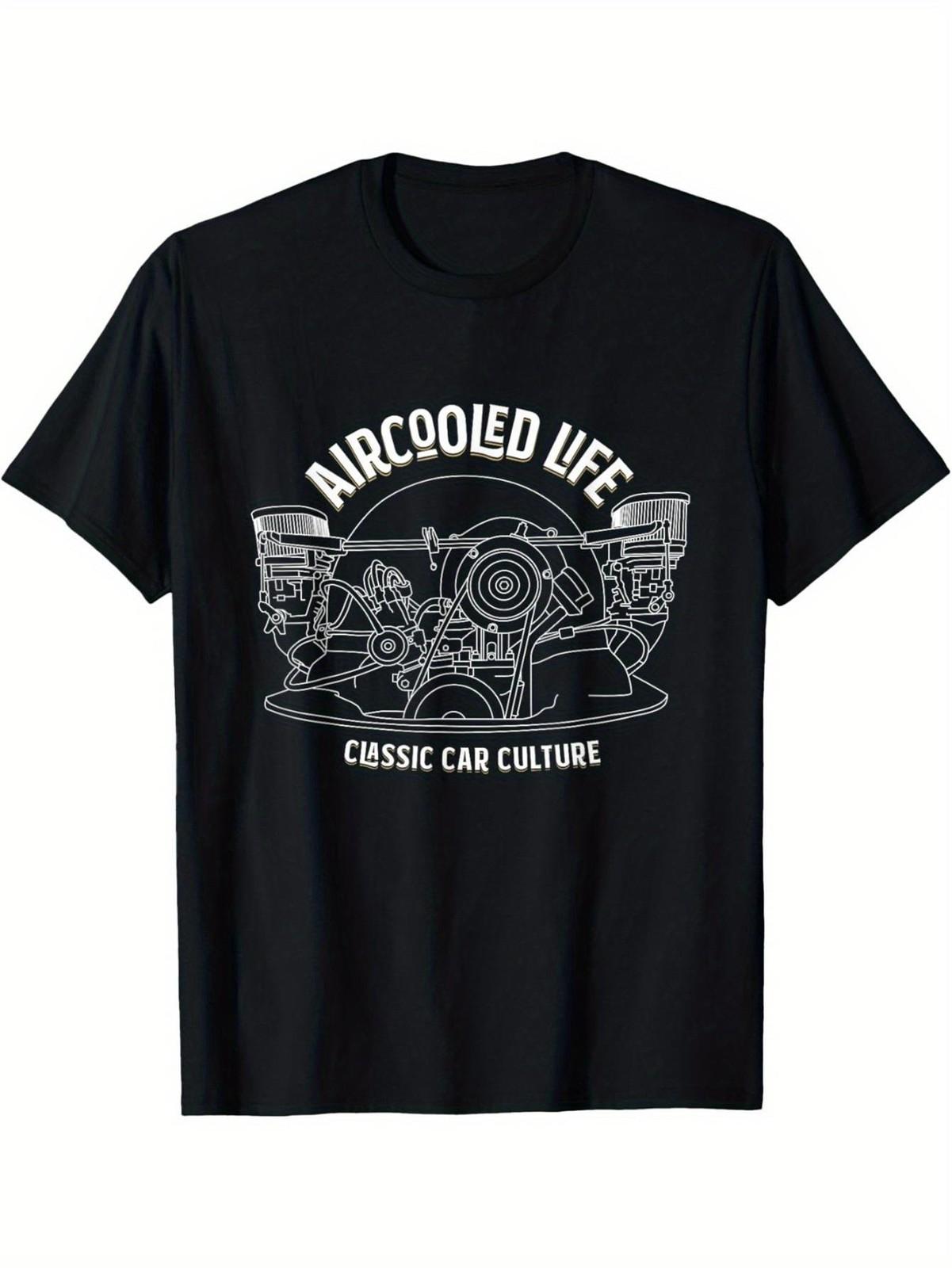 Aircooled Life Graphic T-Shirt Classic Car Culture Air Cooled Engine Design Sh S разноцветный