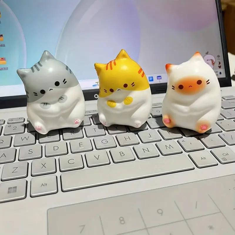 1Pc Adorable Cartoon Cat Squeeze Toys for Kids Adult Soft Pinch PU Slow Rebound Balls Pop Fidget Toys Halloween Christmas Gifts