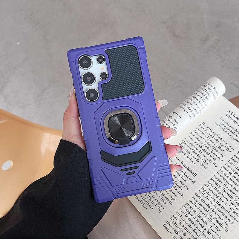 

Бронированный Противоударный Металлический Кольцо Автомобильный Держатель Чехол для Телефона для Samsung S24 Ultra S22 S21 S23 Ultra Plus FE A55 A35 A53 A54 A71 A51 A15 for GalaxyS23Ultra(6.8 ) фиолетовый