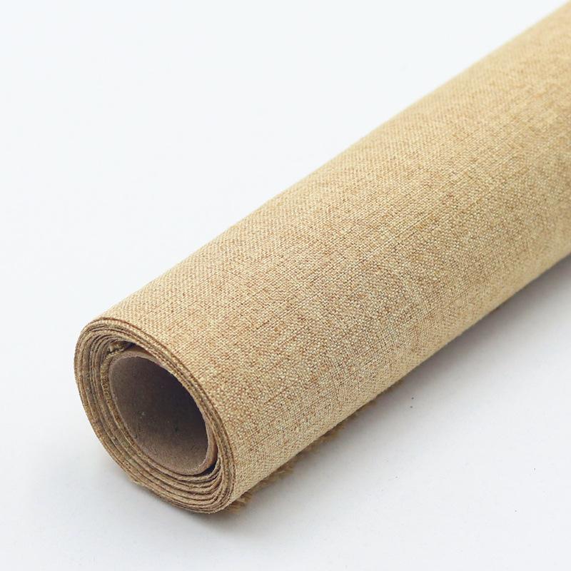 Selbstklebende Leinenstofftapete Abnehmbarer Hanfstoff zur Dekoration DIY Vintage Buchleinen Hintergrund Klebriger Jute für Basteln & Fotoautomat