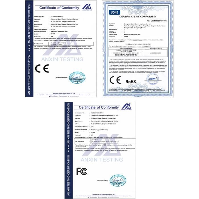 Lampe loupe - qwork - 10x - 3 modes de couleur - 10 niveaux de luminosité - bras pivotant