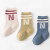 3Pair/Lot Baby Socks Knit Soft Letter Socks Baby Middle Tube Stockings Long Socks for Infant Toddler Boys Baby Girl Accessories