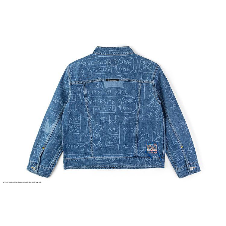 Lee X Basquiat Kollaboration SS24 Bequeme Laserbedruckte Jacke Damenjacken Mittelblau LWT0077586VG00FA05892