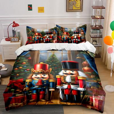 Nutcrackers and Christmas Tree. Bedding Sets Duvet Cover Sets Duvet Covers Pillowcases(1 * Duvet Cover 2 * Pillowcases Without Duvet Insert)