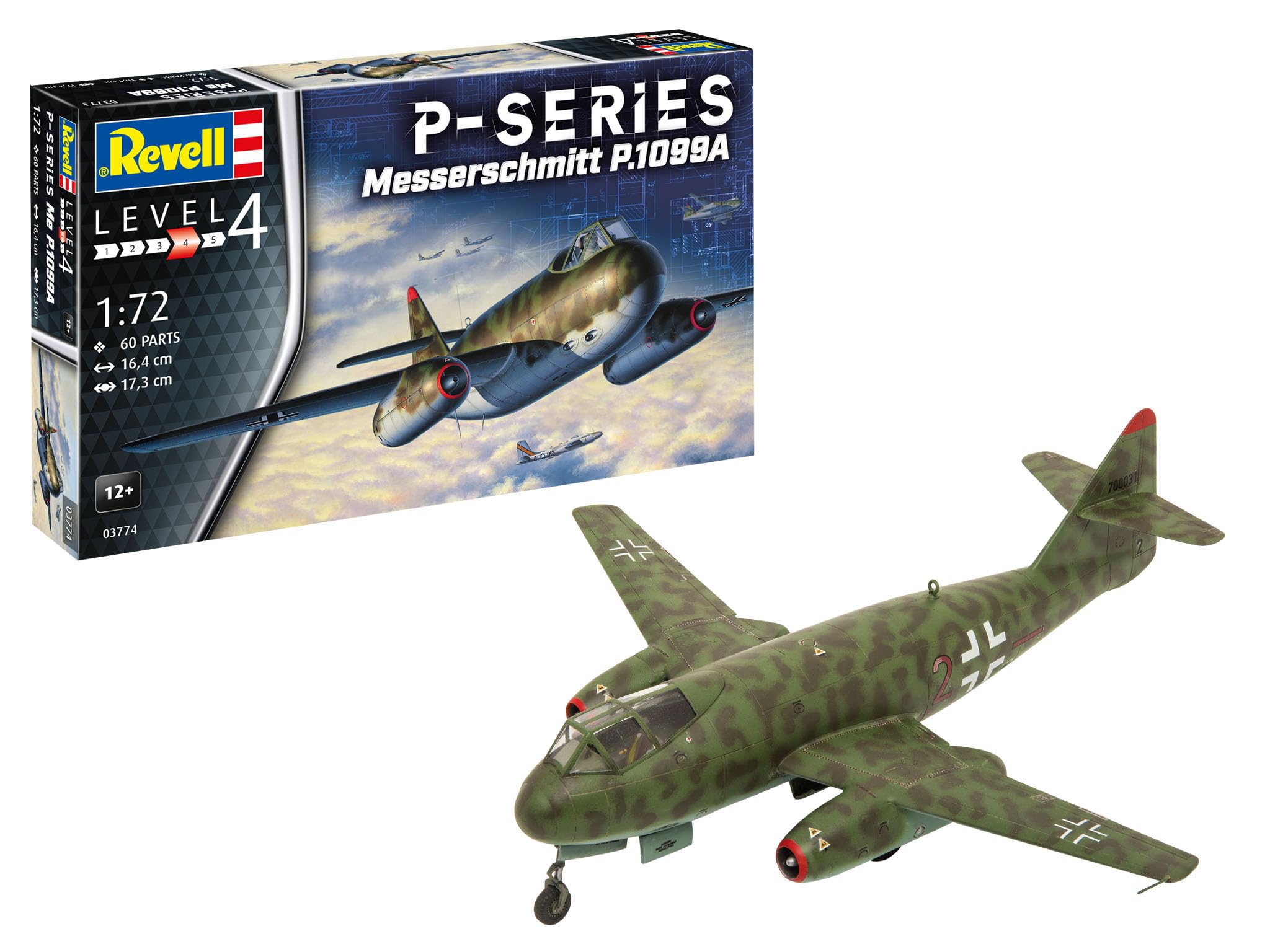 

Немецкий Revell Messerschmitt P Series Пластиковый набор 03774 1/72 P.1099A (Самолет)
