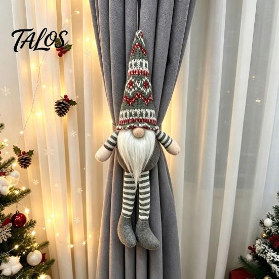 Holiday Home Decor Accessories Christmas Plush Gnome Curtain Buckle, Scandinavian Santa Doll Tiebacks, Holders Faceless Dwarf Holdback Fastener