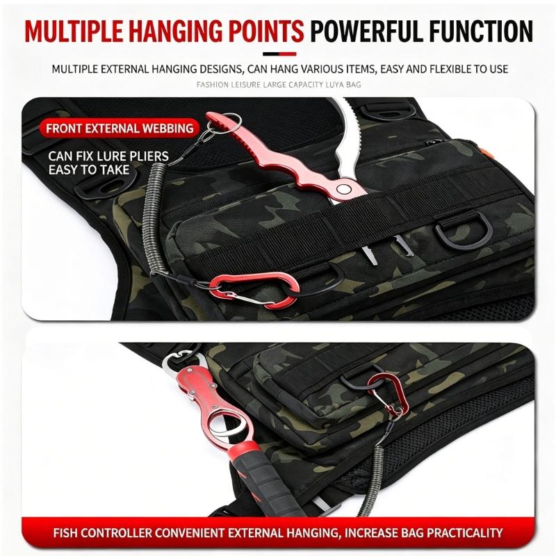 Fishing Chest Bag Splashproof Outdoor Travel Sports Vest Bags Multiple Compartment Chest Pack for Men And Women